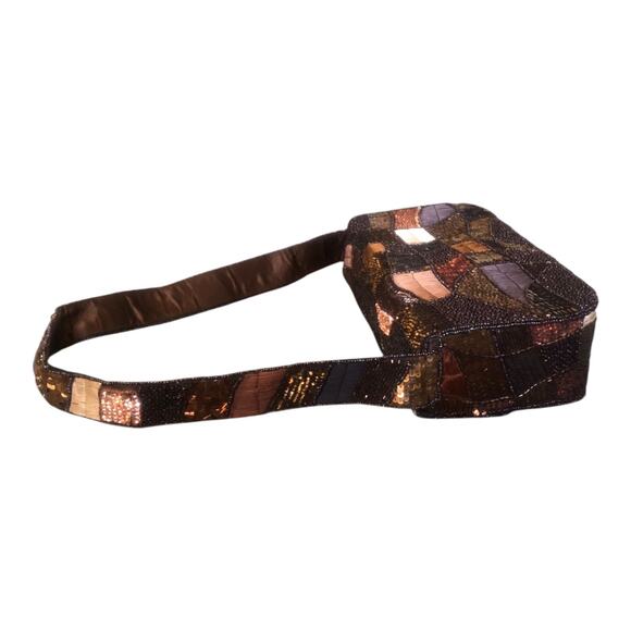 K.C. Malhan Marilyn Purse Beaded Sequined Evening Shoulder Bag Magnetic Clasp - Picture 13 of 16